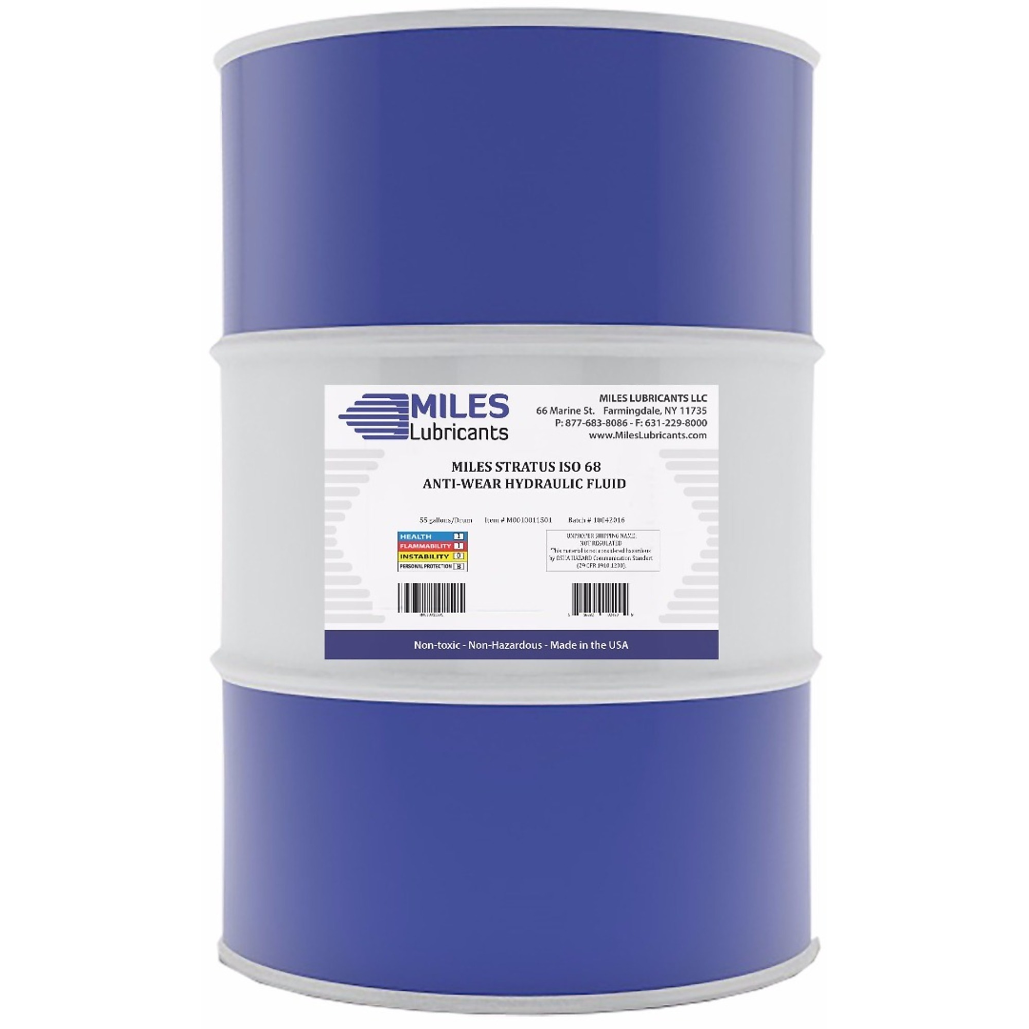 Miles Lubricants Stratus-68 Anti-Wear Hydraulic Fluid - 55-Gal. Drum, Model# M0010011501